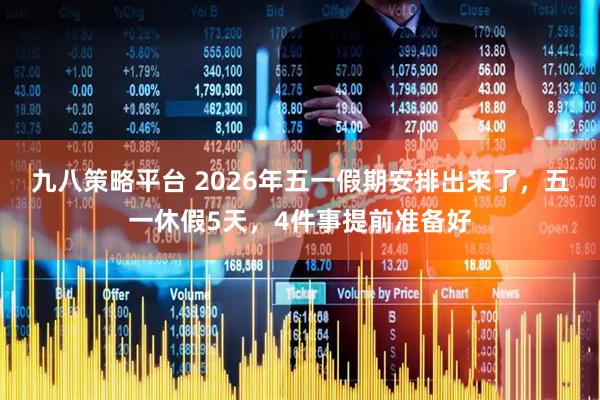 九八策略平台 2026年五一假期安排出来了，五一休假5天，4件事提前准备好